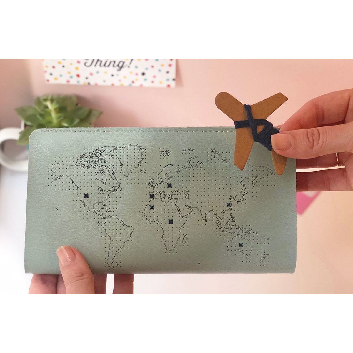 Stitch Travel Wallet - Mint