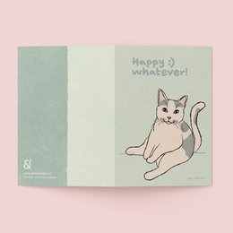 Wenskaart 'Happy :) whatever!'
