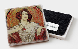 Art Nouveau marble coaster