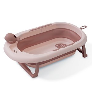 FOLDABLE BATHTUBE WITH RINSE CUP - PINK