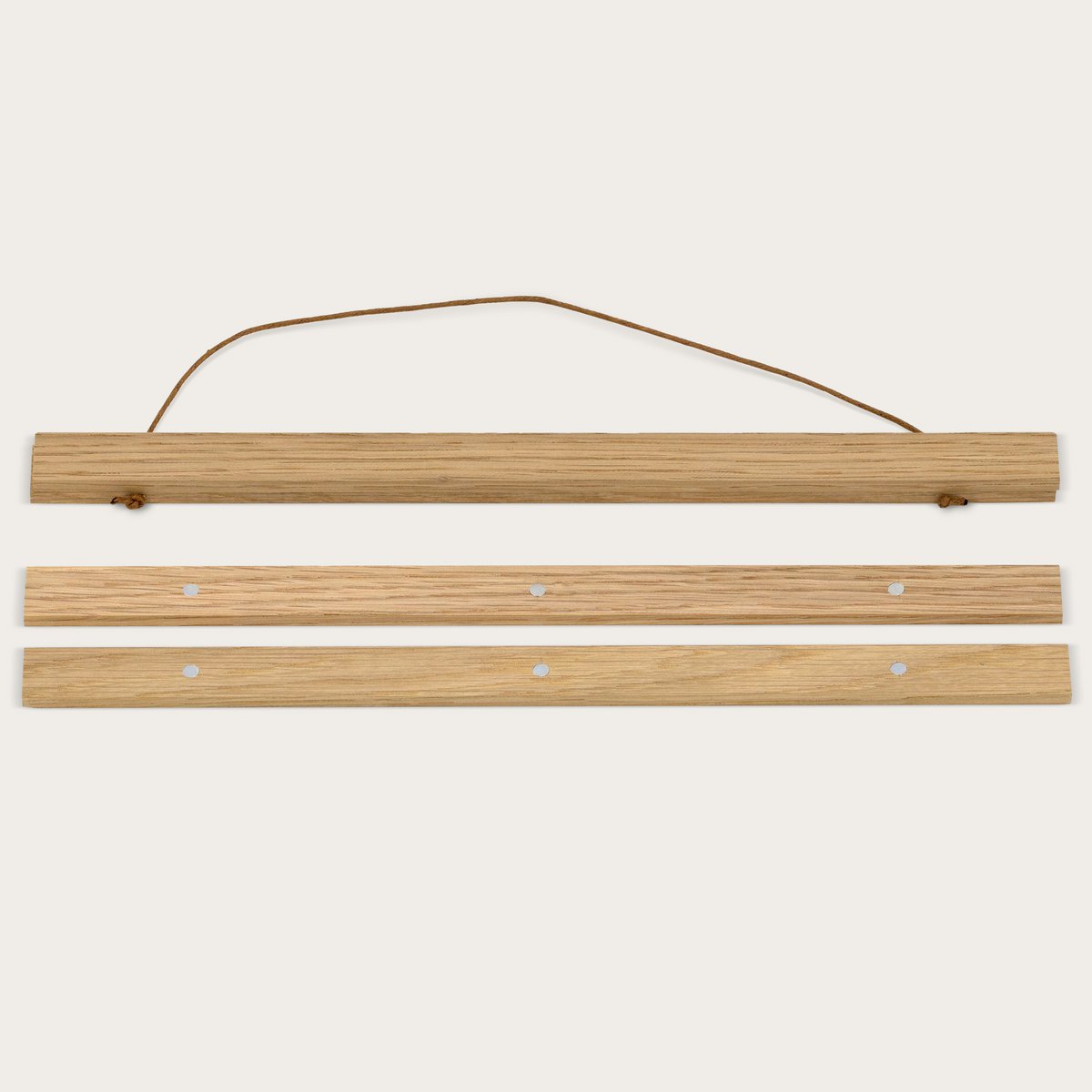 magnetic poster bar - oak, 31 cm length