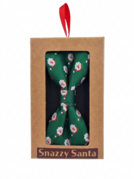 Bowtie - Green with Santa's face