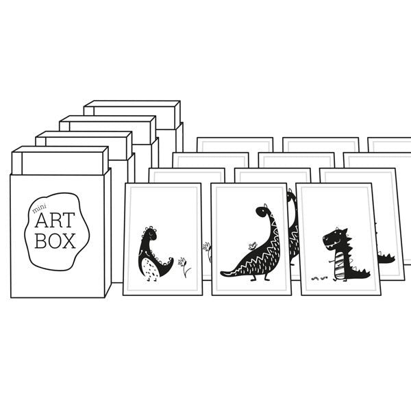 DIY Mini Art - Dinosaurier (4 Stück)