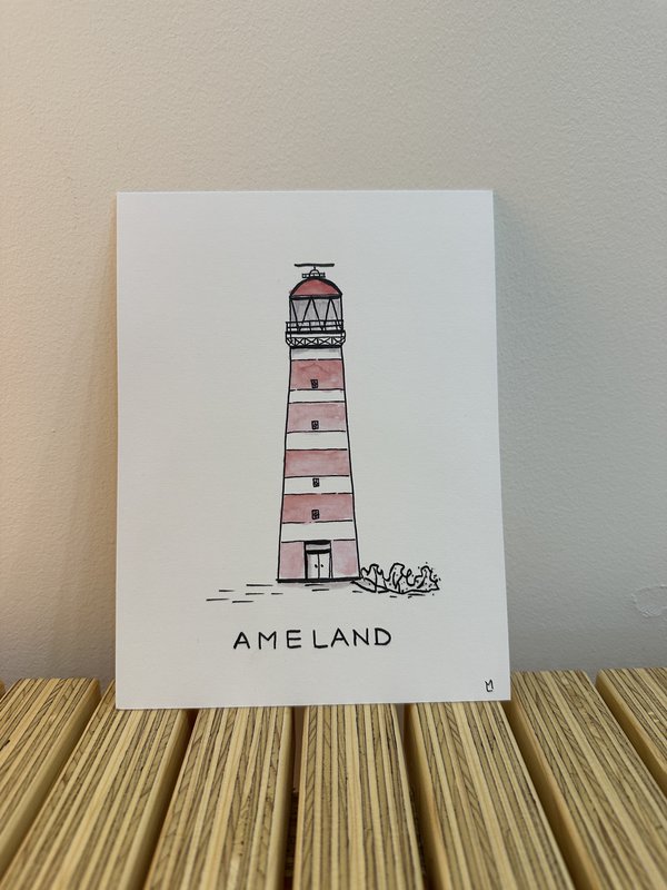 A5 Print lighthouses Wadden Islands