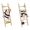 Nicholas on ladder made of natural wood, black, 2 compartments (W/H/D) 18x45x3cm