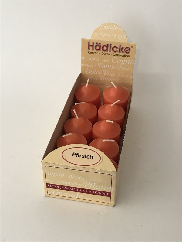 Scented votive candle peach, 10 pcs / box