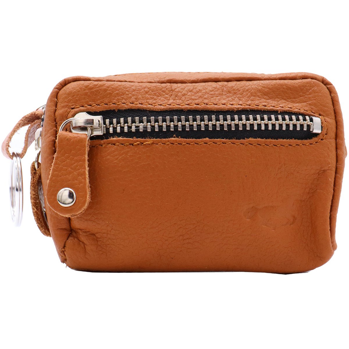 Leather Key Case - Iron Zipper - Key Bag Long