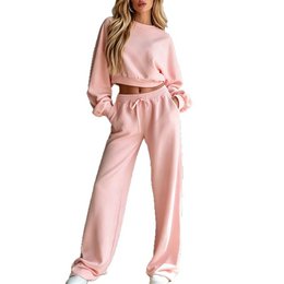 Casual damessweatshirt met korte capuchon en wijde broek