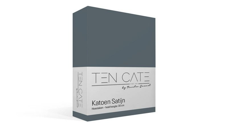 100% Bomuld Satin Fitting Sheet - Mørkeblå