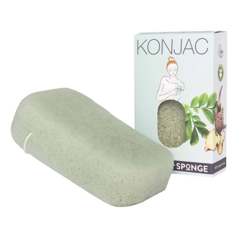 Konjac svamp til kroppen ekstra tyk aloe vera - fugtgivende