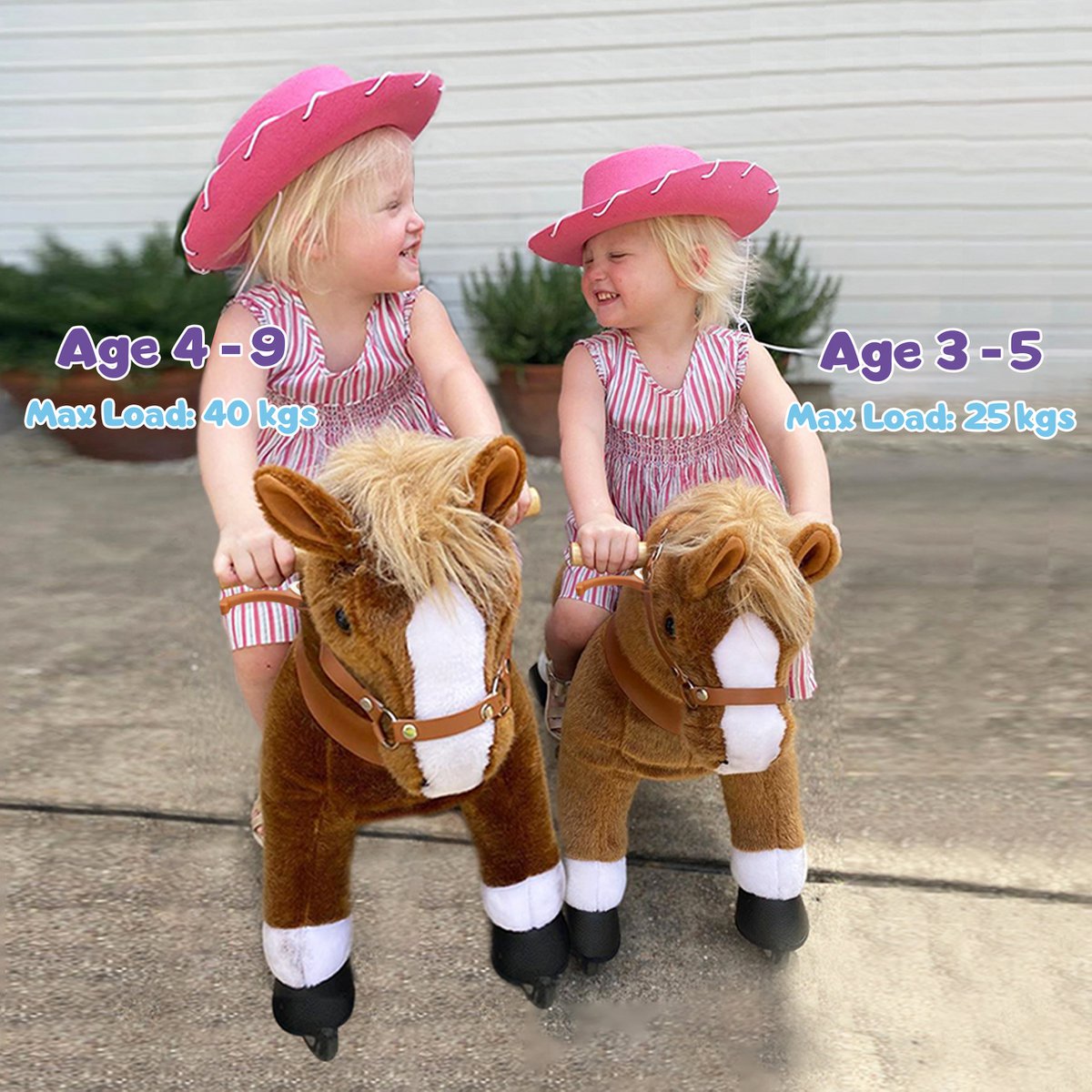 PonyCycle Official Classic ride on toy model U horse with brake and sound- birthday gift