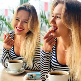 Feel FIT Royal Coconut Protein Balls mit ganzen Mandeln, 17 % Protein, ohne Zuckerzusatz, ohne Palmöl, 27 g
