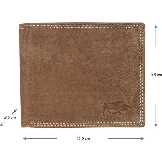 Portfel męski Arrigo w Billfold Model of Cognac w kolorze koniakcyjnym skóry Buffalo