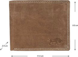 Arrigo men's wallet in Billfold model of cognac-colored buffalo leather