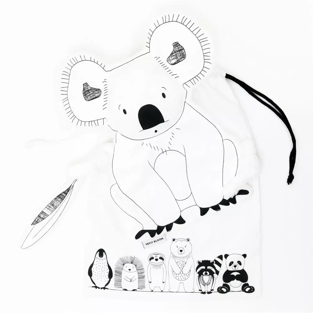 Zwart wit koala dekbed