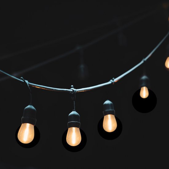 Cordon lumineux de 5 mètres avec 10 lampes LED en forme de poire + câble de connexion de 2 mètres