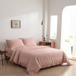Copripiumino in bambù rosa Premium - 400TC Tanboocel - 100% bambù - Rosa coccola