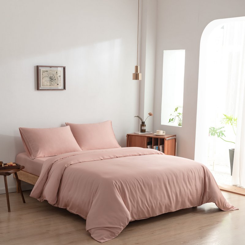 Copripiumino in bambù rosa Premium - 400TC Tanboocel - 100% bambù - Rosa coccola