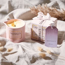 Candela per la cura della pelle all'argan biologico, arancia e incenso