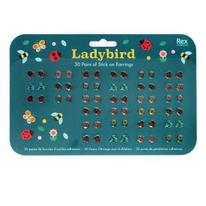 Stick on earrings (30 pairs) - Ladybird