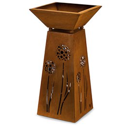 Colonna decorativa in metallo con denti di leone e ciotola profonda per piante 35 x 35 cm