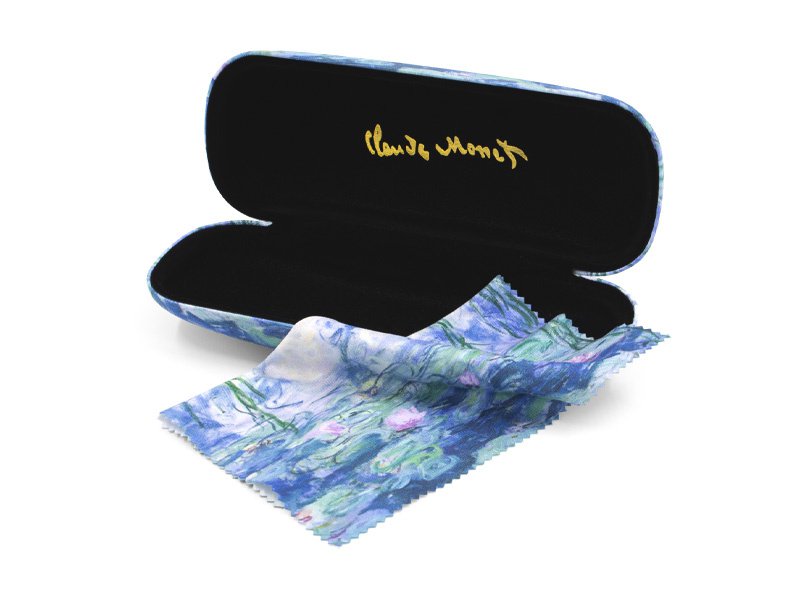 Boîte à lunettes avec étoffe à verres, Monet, nénuphars