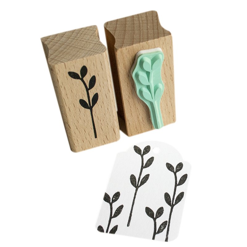 Wooden Stamp of a Stem with leaves