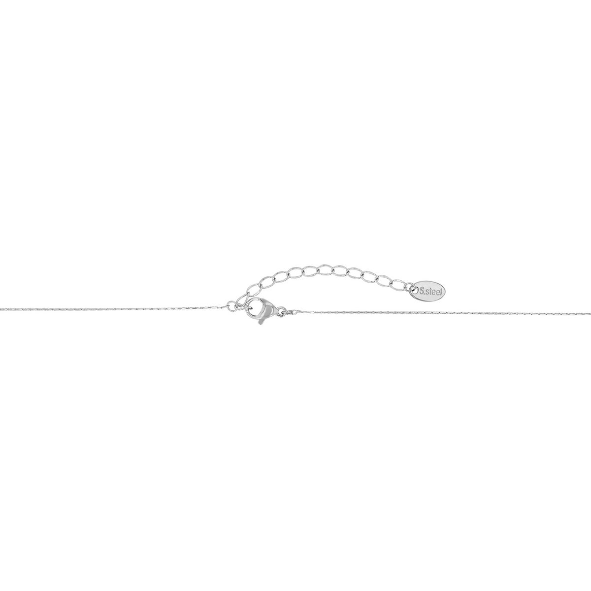 "Amma" Edelstahl Kette + Anhänger - Herz/ Süßwasserperlen, 40+5 cm, silberfarben