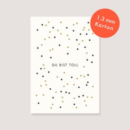 Postkarte Naturkarton - "Konfetti - Du bist toll"