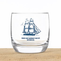 Verre à whisky en cristal « l'eau sous la quille » – design maritime, fabriqué dans l'UE