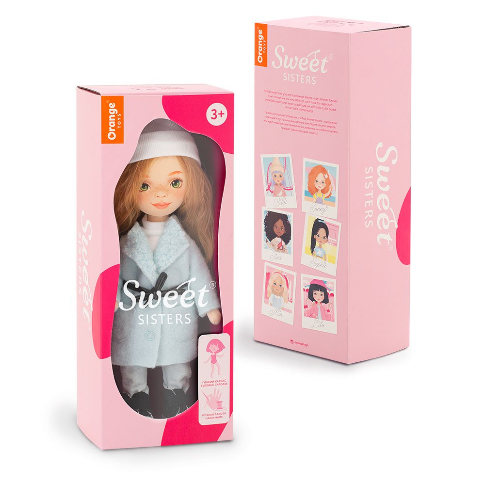 Soft toy, Sweet Sisters - Sunny in a Mint Coat + bonus accessories set (35cm)