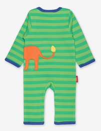 Organisk bomulds baby pyjamas med et stykke med løvepåføring