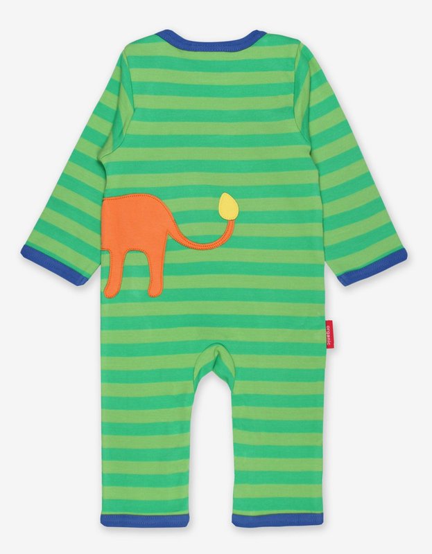 Organisk bomulds baby pyjamas med et stykke med løvepåføring