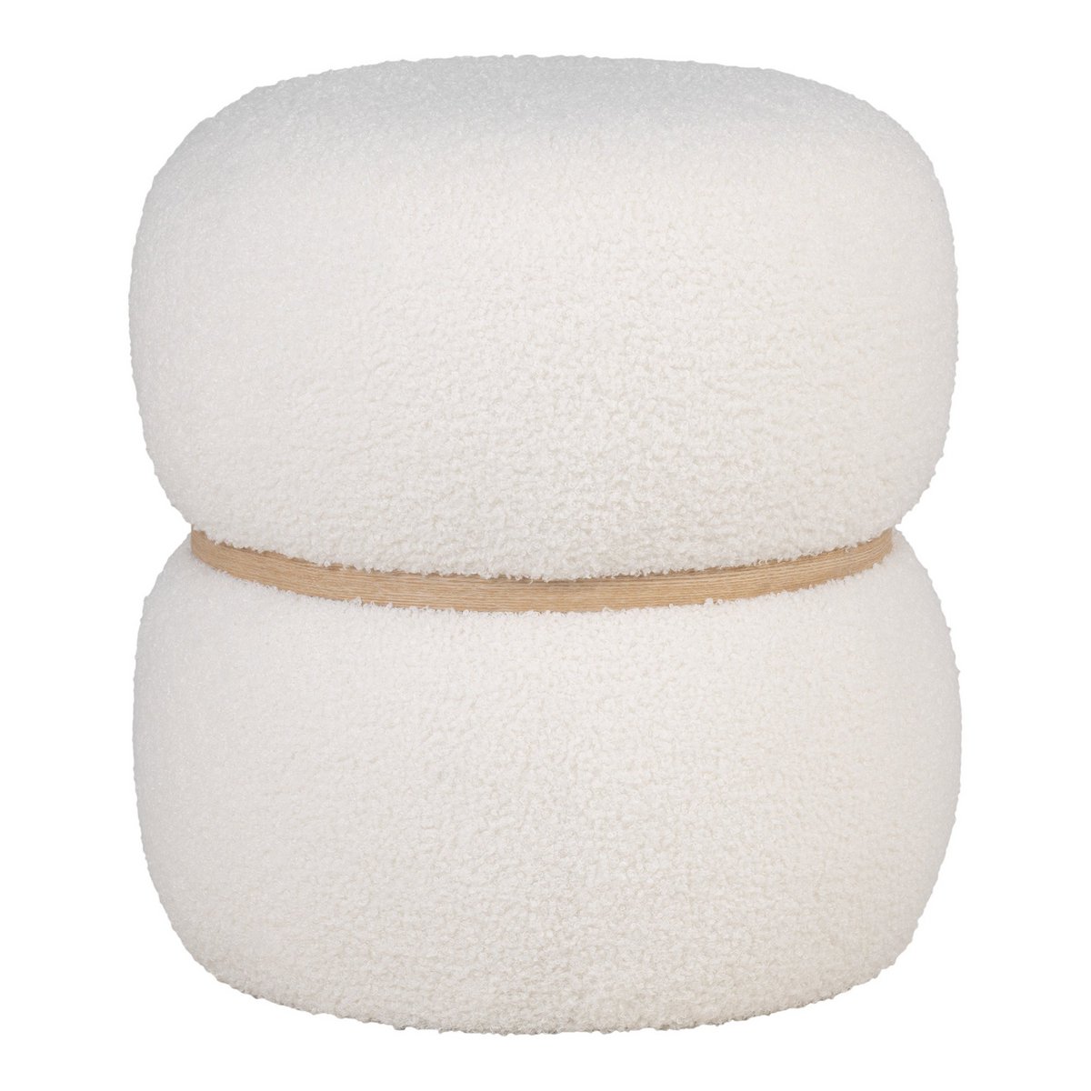 Milford Pouf - White, MDF/Pinewood/Foam/Polyester, 38x38x41 cm