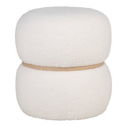 Milford Pouf - White, MDF/Pinewood/Foam/Polyester, 38x38x41 cm