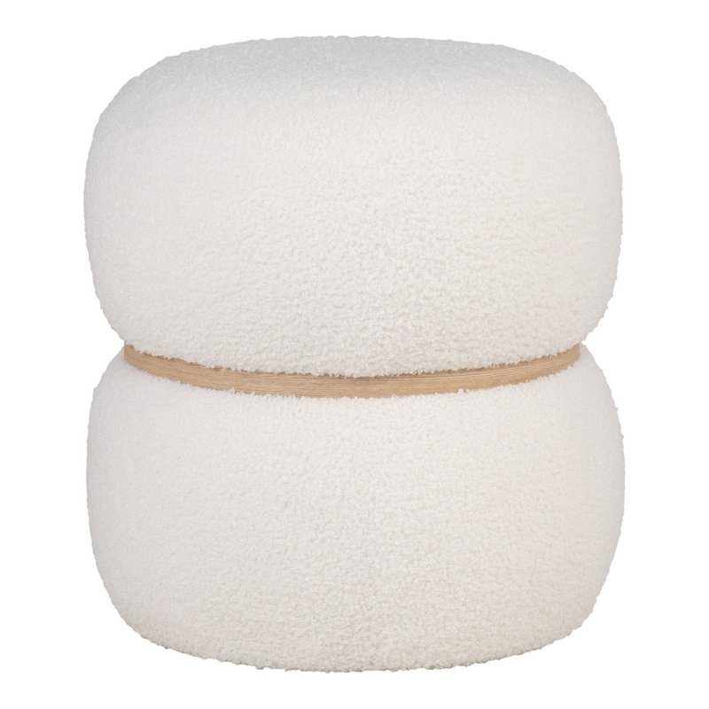 Milford Pouf - White, MDF/Pinewood/Foam/Polyester, 38x38x41 cm