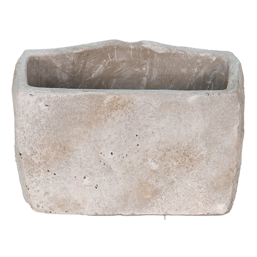 Bloempot Mond 21x13x14 cm Grijs Steen Bloempot Binnen
