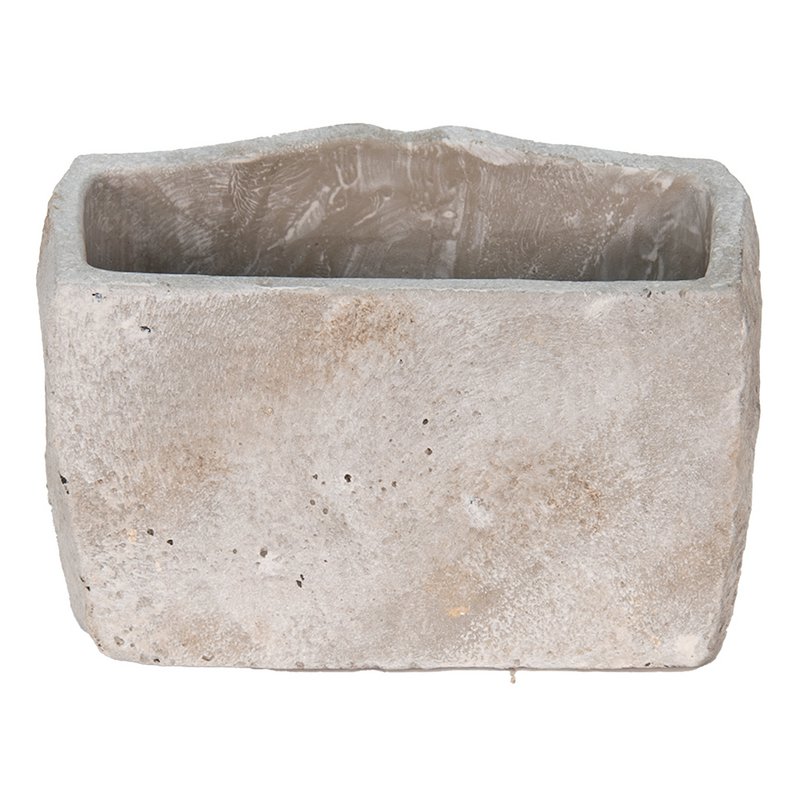 Bloempot Mond 21x13x14 cm Grijs Steen Bloempot Binnen