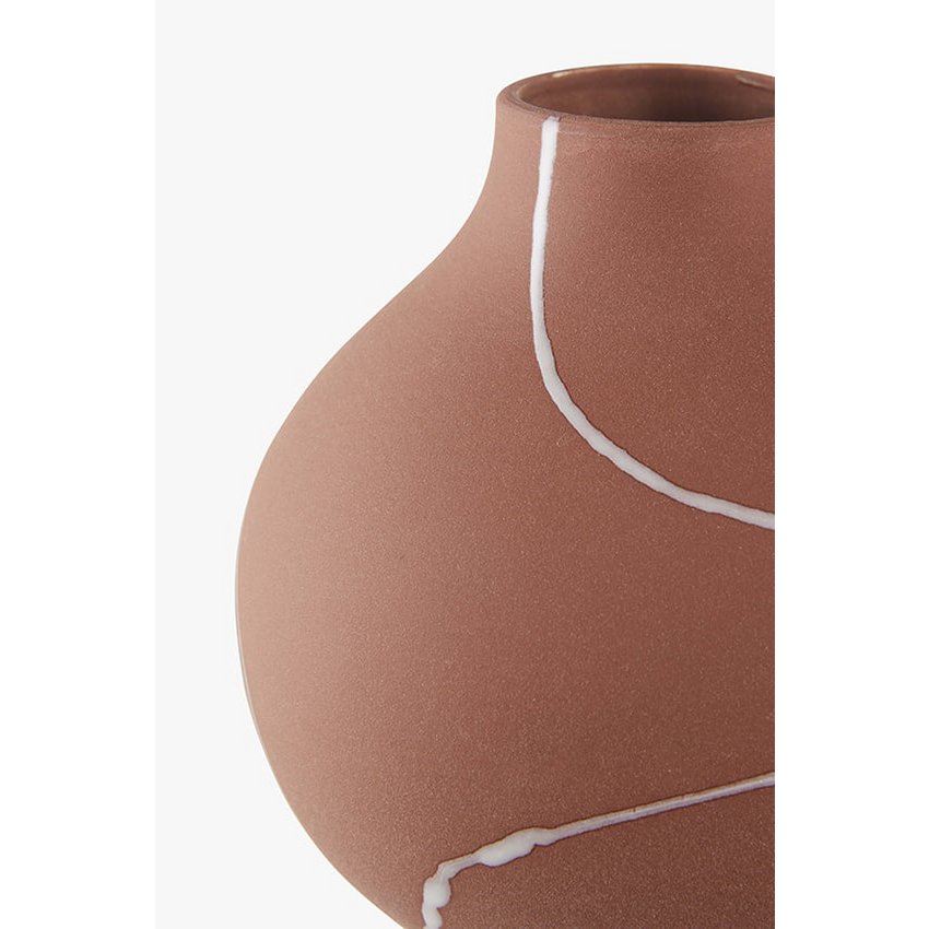 Handgefertigte Vase Iris aus portugiesischer Keramik-Terrakotta 20 x 13 x 14,5 cm