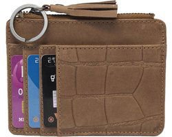 kroko creditcardhouder lichtbruin