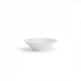 A round, white ceramic bowl measuring 21 cm in diameter, suitable for serving various dishes.