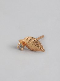 Øreringe | CZ Leaf Petite Sterling Sølv 18kt | Guld