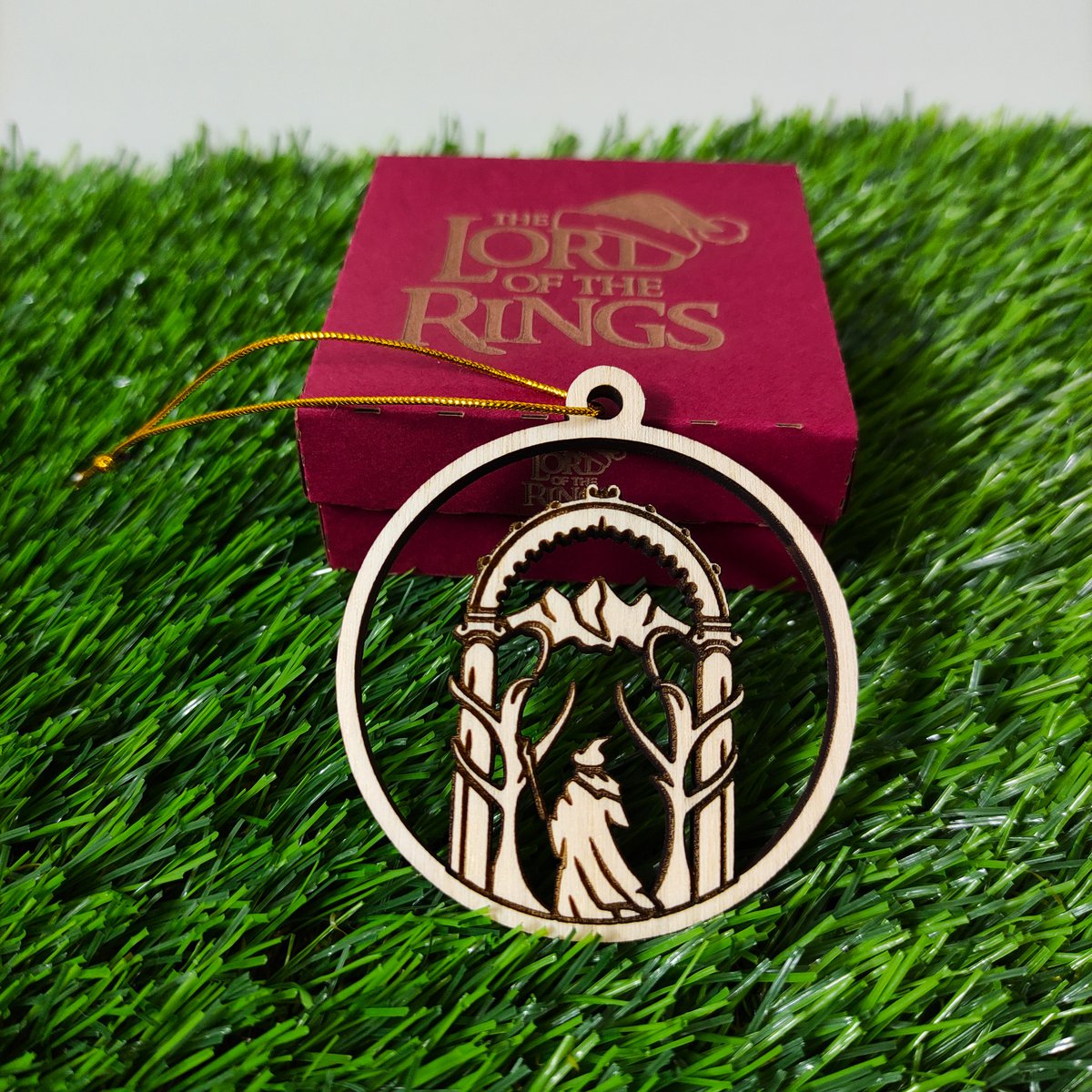 Conjunto de 6 adornos navideños de madera del Señor de los Anillos, regalo geek, adornos de árbol de Navidad, decoración del hogar, decoración navideña ecológica, LOTR