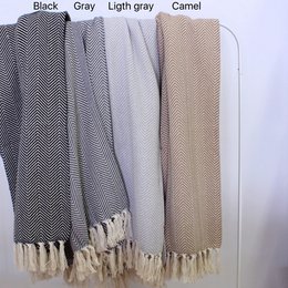 100% luxe strepen ZigZag katoenen deken gemaakt in Portugal