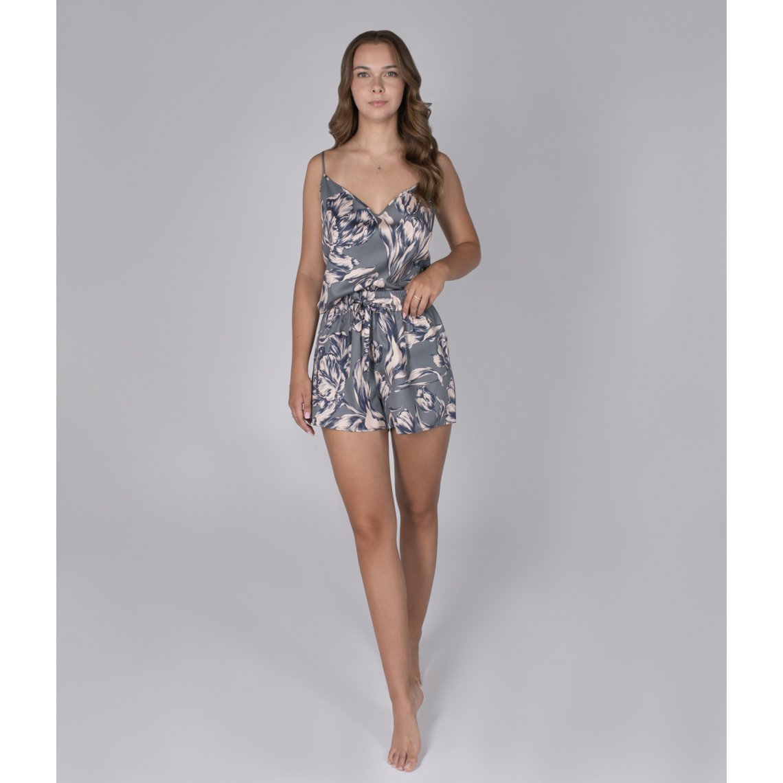 Pajamas: shirt + shorts Vintage Tulips