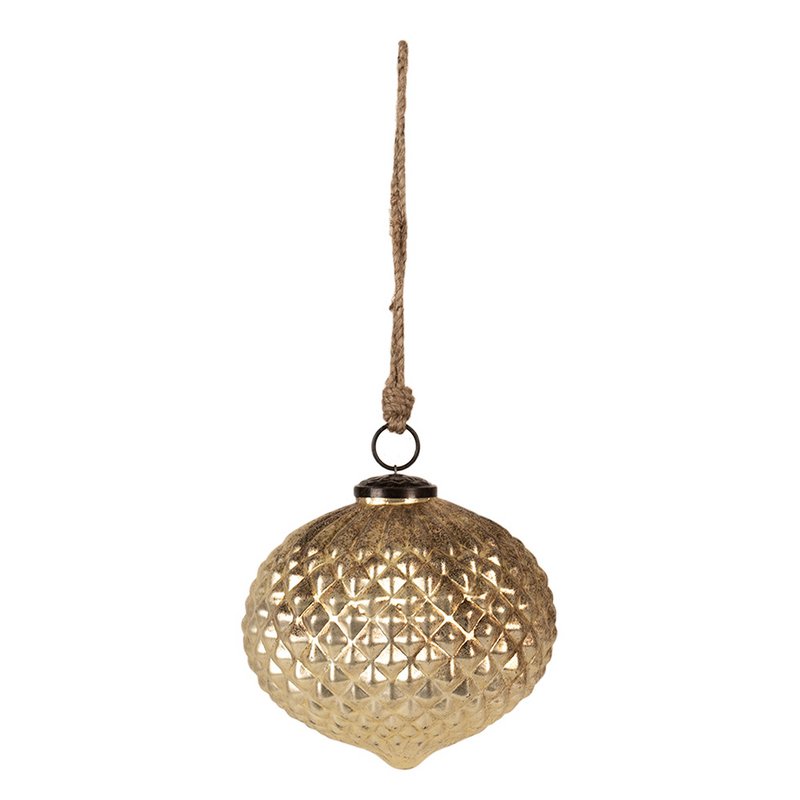 Weihnachtskugel Ø 15x15 cm Goldfarbener Christbaumschmuck aus Glas