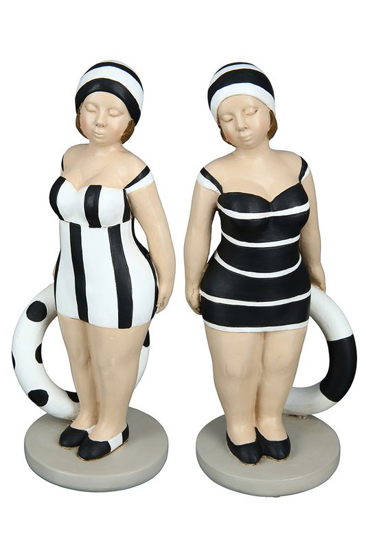 Poly figuur "Becky" zwart/wit VE 4 so