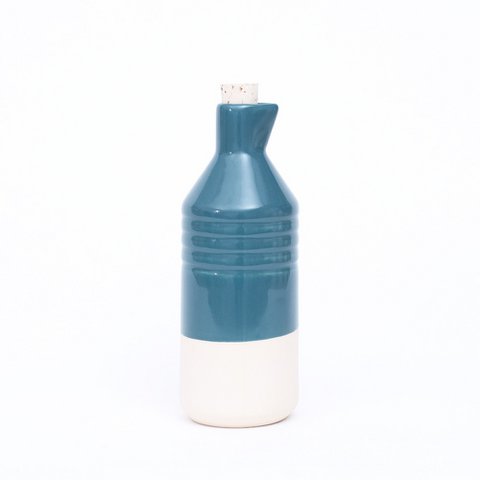 Enameled stoneware bottle green