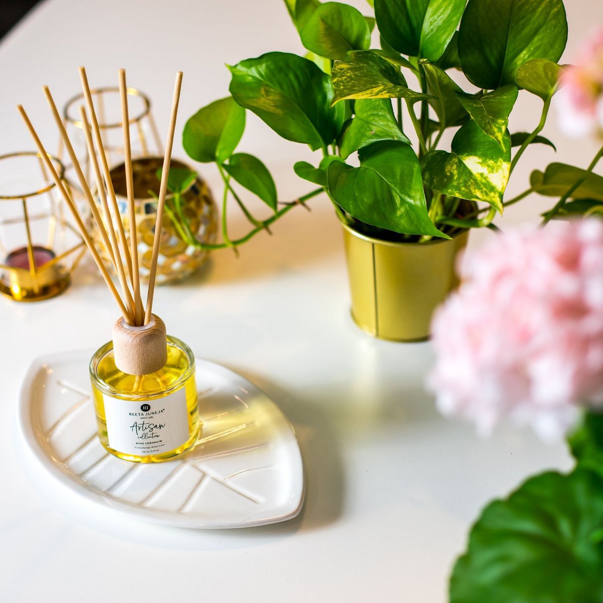 Aromatic HomeRose Geranium Luxury Room Candle and Spray