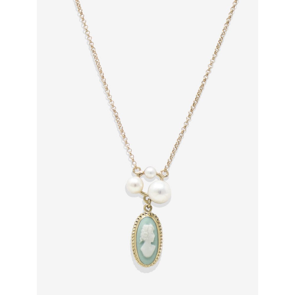 Lilith Green Cameo ketting met parels